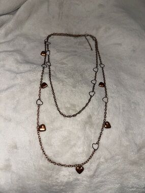 Vintage bronze heart necklace